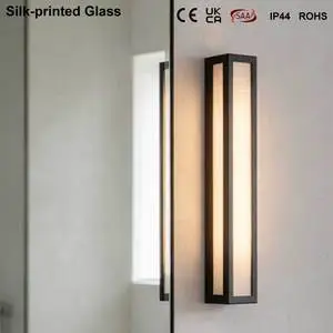 Modern Linen Texture IP44 Waterproof Glass Mirror Lamp Square Bathroom Vanity Light IP67 LED Driver for Hotel Interior Design