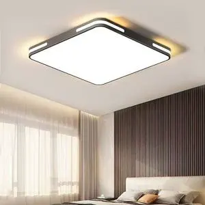 Wholesale Modern Black Square LED Ceiling Light Acrylic Cover AC Powered IP33 Rated for Living Room Metal Base 3500K Warm White