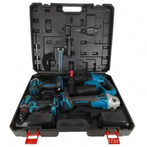 OEM/ODM Combo Kit Cordless Drill Power Wrench Electrical Power Tool Sets Hard Case Stainless Steel Multiple Styles Angle