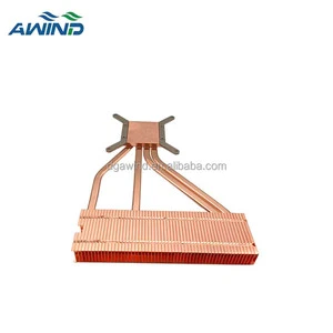 Water Cooling Pc Copper Cpu Server Radiator 50mm Fan Cooling Bass Heat Sink Disipador Welded Tube