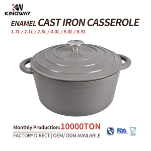 24cm Kitchen Cooking Round Pot Cast Iron Enamel Lid Cookware Sets Casserole With Pot Cover