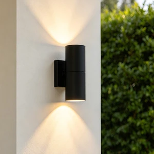 Popular Design LED Waterproof IP65 20W Black Cylinder Aluminum Outdoor Garden LED Wall Light