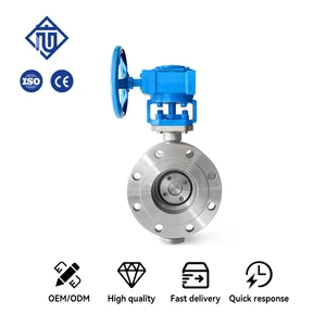 Stainless Steel Triple Eccentric Flanged Hard Seal Worm Gear Butterfly Valve for Chemical Industry
