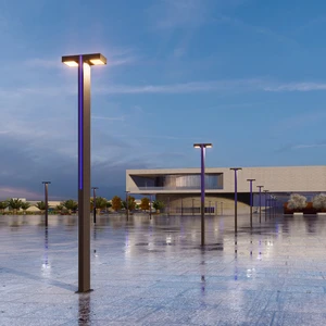KLED 25-50W T-shaped IP66 Waterproof Aluminum Alloy High Column Landscape Light Remote Control 3500K/4100K Color Temp 5-Year