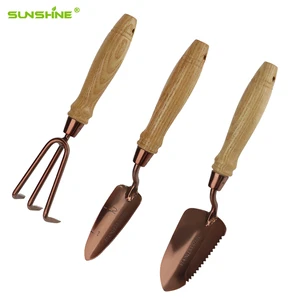 SUNSHINE Kids Garden Tools Kit 3-Piece Mini Garden Tools Set with Wooden Handle OEM Customizable