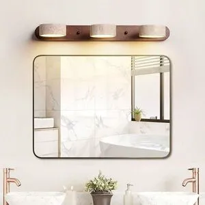 Modern Scandinavian Japandi Copper Bathroom Vanity Mirror Lamp 5 Color Temperatures USB Rechargeable Luxury Double-Headed Hotel