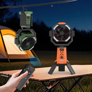 2026 New Rechargeable 20000mAh Solar Camping Fan Cooling Stand Table Desk Fan Electrical Standing Retractable Outdoor Fan