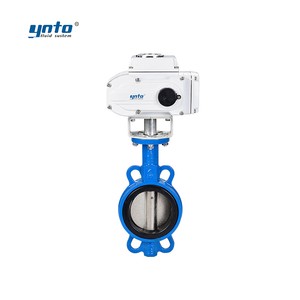 Stainless Steel YNTO Electric Actuated Wafer Type Butterfly Valves DN50-DN800 PN16 Flow Control Valve For Water Gas/Oil