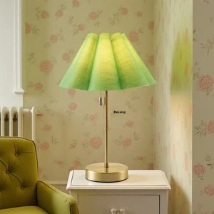 Light Luxury DC Fabric Iron Table Lamp with Battery for Bedroom Hotel Coffee Shop Bar Use