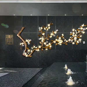 Solid Brass Light Luxury Large Wall Sconce, Decorative Wall Lighting For Hotel Lobby Background Wall & Staircase