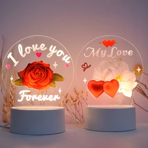 Hot Sale Modern Design 3D LED Night Light Lamp Acrylic Plate 3D LED Table Lamp for Kids and Baby 2025 Year