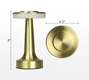 Modern Novelty Iron Cordless Rechargeable LED Table Lamp Touch Control Warm White Light Dimmable 48 Hours Battery Life 2-Year