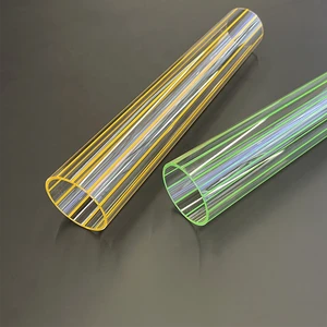 Plastic Extrusion Waterproof Fluorescent Lighting Cover Visible Acrylic Tubes and Pipes With Coloring Lines Inside