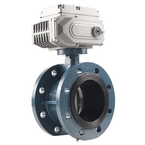 Lanhui Best-Seller Energy Efficient Electric Soft-Sealed Flanged Butterfly Valve for Industrial Water/Acid Treatment 3-Year