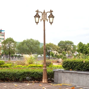 Streetlight Led New Chinese-style Retro Outdoor Waterproof High-pole Lamp for Residential Gardens and Villas, Double-headed Cour