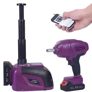 5T Heavy Duty Telescoping 12V Electric Car Jack with Electric Impact Wrench Tire Changing Kit for SUV
