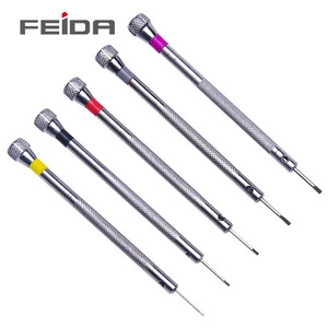 FEIDA 5pcs Slotted Cross Screwdriver Set Steel Mini Small Watch Cell Mobile Phone Repair Tools OEM Watchmaker Precision Open