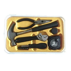 Panpal High Quality Steel 12-Piece Multi-Purpose Orange Tool Box Set with Hammer Spanner Pliers Screwdriver-OEM Customizable