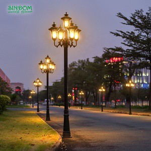 Vintage E27 Aluminum Waterproof Park Garden Lamp Outdoor Pole Light