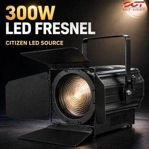 300W RGBALC LED Fresnel Spotlight CRI95 DMX512 Motorized Zoom 15-60° Low Noise Stage Light Fixture Lamp for Live Stream Room
