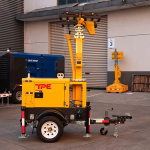 Compact Mobile Light Tower Easy Transport Trailer 7m Mast DC Rapid Deployment Diesel LED Lighting System for Construction Sites