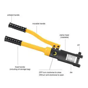 EMEADS Light Duty Hydraulic Pliers YQK-300 Alloy Steel 70KN Precision Crimping Tool 3.7kg AC 110V for Power Industry