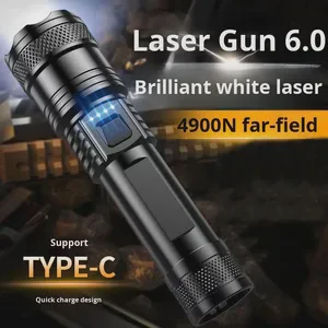 Super Bright Aurora Cannon LED Floodlight Large Outdoor Patrol Spotlight Long-Range Zoom USB Charged IP65 Rating for Camping