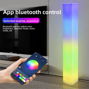 square Tube Floor Lamp, Decorative Ambiance Light for Living Room and Bedroom, Popular Gaming Live Streaming Am