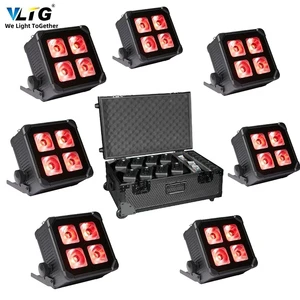 Wireless DMX 4x20W IP33 Waterproof LED Par Wash Light 8pcs Chargeable Flight Case RGBWA UV 6in1 Uplights DJ Spotlights DMX512