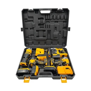 4 in 1 Cordless Power Tool Kit Electric Drill Electric Hammer Impact Wrench Angle Grinder Combo Set for Construction