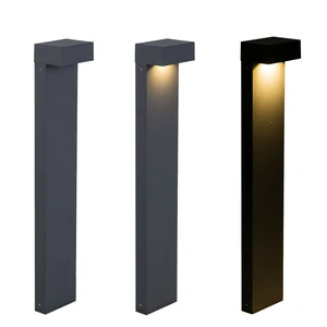 Outdoor IP65 Waterproof Aluminum AC Modern Rectangular LED Bollard Light CRI 90 60 Beam Angle for Garden Landscape Lighting