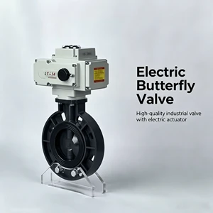 Stable On/Off Control Function High Temp Media Compatible UPVC Plastic Wafer Electric Butterfly Valve