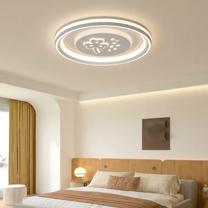 Contemporary Clover Motif Fan Light with Layered Circular Rings and Adjustable Wind Speeds Efficient Home Cooling and Lighting