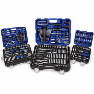 151PCS Automotive Mechanic Tool Kit With Socket And Ratchet Set Wrench Set Screwdriver Bits In Plastic Tool Box For Car Repair