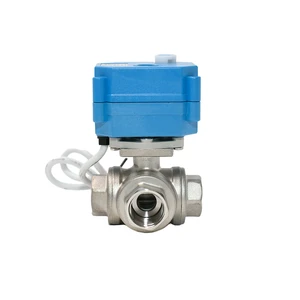 DN15 1/2'' SS304 Mini Electric Ball Valve 24V 230V Motorized 2-Way Threaded Ball Valve for Water Gas Low Temp OEM Supported