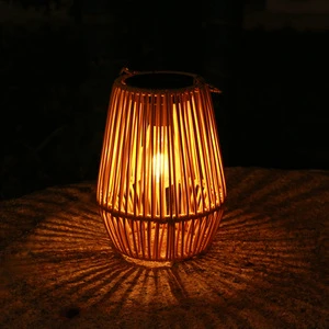 Solar Lantern Imitated Rattan Decorative Lamp Courtyard Atmosphere Outdoor Solar Lights For Garden Decor