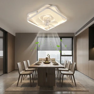 Premium LED Flush Mount Light With Remote Control 3-Color Changeable Durable Square Fan Fixture Long Lifespan For Project