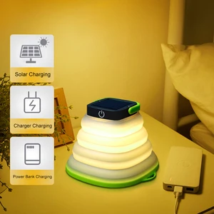 High Brightness Camping Lantern Solar Rechargeable Flashlight Collapsible Light Changeable Outdoor Camping Emergency Garden Lamp