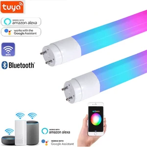 Hot Sales 0.6M 0.9M 1.2M AC100-240V T8 G13 TUYA WIFI Google Home Alexa APP 5050 RGB+warm White 3000K RGBW IC LED Tube Lights