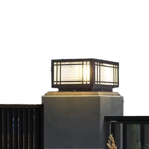Square Post Column Glass Body Outdoor LED Garden Lamp 80 E27 Pillar for Lawn Deck Courtyard Lampproof for Courtyards