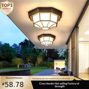 Outdoor Ceiling Light for Hallway Balcony Corridor-European Retro Style LED Aluminum Waterproof Moisture-Proof Light Ra 98