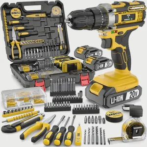 20V Cordless Drill Kit - 48-piece Electric Drill Tool Box Set - Cordless Rechargeable Electric Drill Kit - Manual Tools