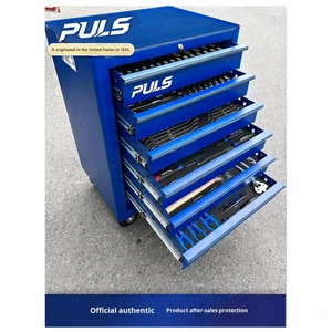 PULS Tool 381-Piece Machine Tool Repair Combination Set Universal Repair Heavy Duty Thickened 7-Drawer Tool Cart