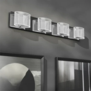 Modern Bathroom Vanity Light Mirror Chrome Dimming 16W 32W Stainless Steel Acrylic LED Wall Lamp