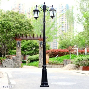 European-Style Double-Headed LED Antique Street Lamp 3m Outdoor Waterproof Retro Garden Lamp Poles Octagonal Courtyard Lighting