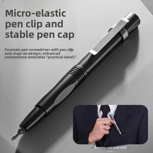 Portable Pen-style Precision Screwdriver Tool Set 13-Piece Double-Head Phillips Battery Operated Nickel Aluminum Bronze Handle