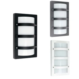 Outdoor Modern IP65 LED Wall Lamp E27 Aluminum Bulkhead Light Polycarbonate Water Proof Wall Mounted for Garden Use
