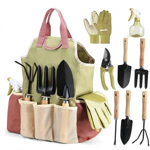New Cute Ladies' Manual Gardening Tool Set for Outdoor Landscape Flower Garden Tools Lightweight Carbon Steel Wood OEM Gift Pack