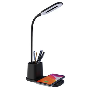 Trending Cool Gadget 3 In 1 Pen Holder Office Desk LED Lamp 15W Wireless Charger