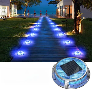 Waterproof Garden Yard Lawn Solar Powered Driveway Marker Dock Blue Led Underground in Ground Light Outdoor with Motion Sensor